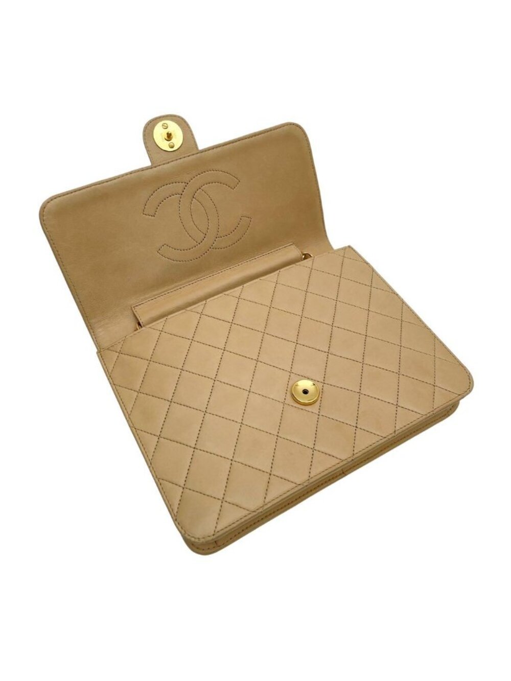 Chanel Lambskin Quilted Chain Shoulder Bag CC Logo - Picture 8 of 10
